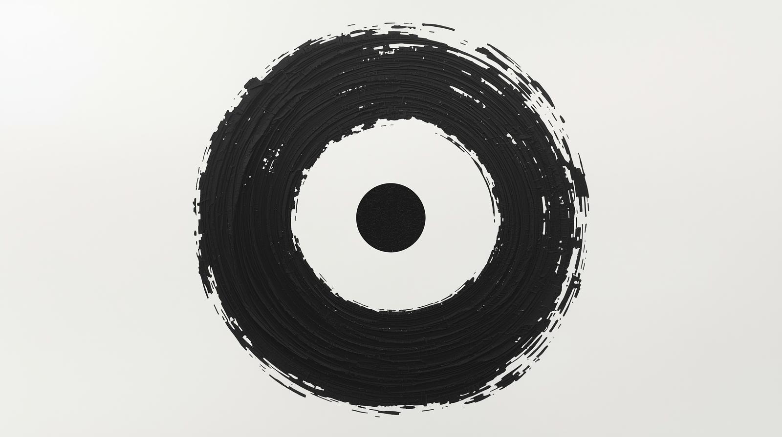 Abstract black paint stroke on white background